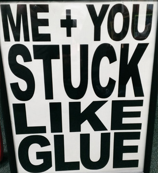 Handmade Me + You Stuck Like Glue Wall Hanging