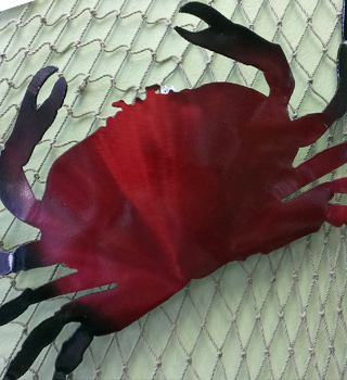 Indoor/Outdoor Metal Crab Wall Hanging